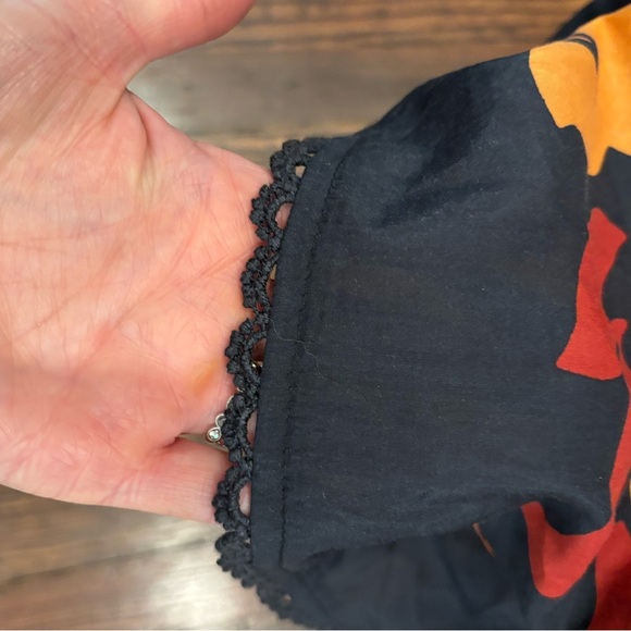 Farm Rio Anthropologie NWT Ainika Cream Midi Dress Sz Xs Boho Long Sleeve - Picture 10 of 12